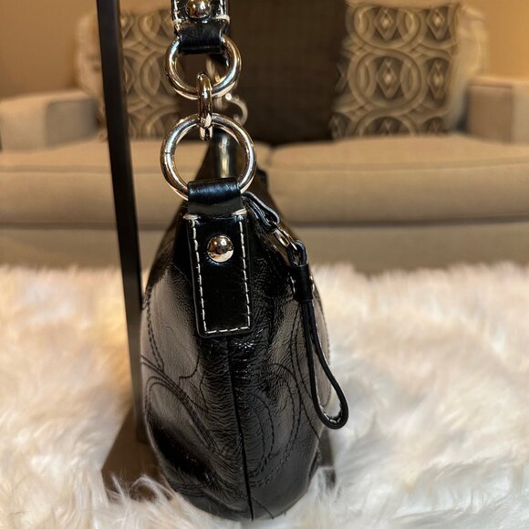 EUC Coach- Black Patent Leather Demi Crossbody Bag - Picture 5 of 13